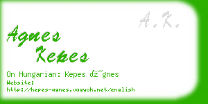 agnes kepes business card